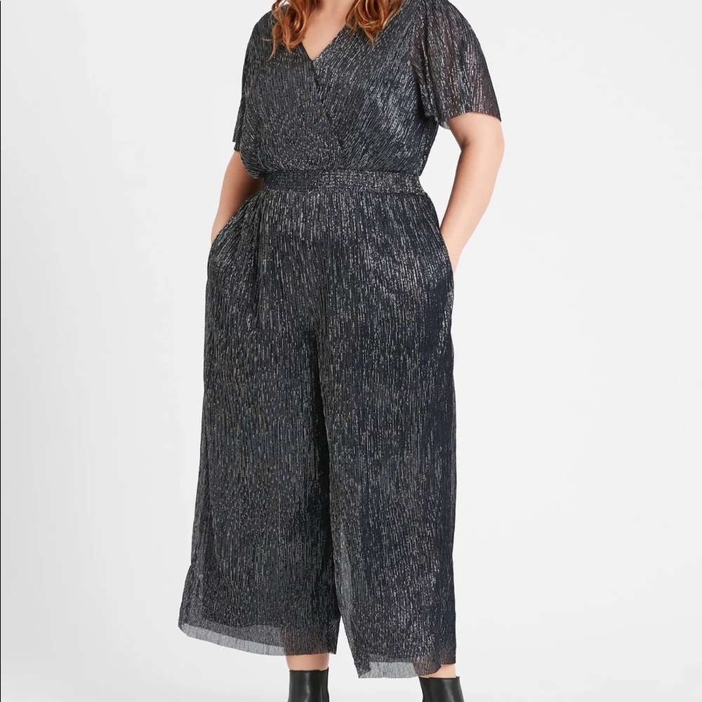 Banana Republic Metallic Cropped Jumpsuit